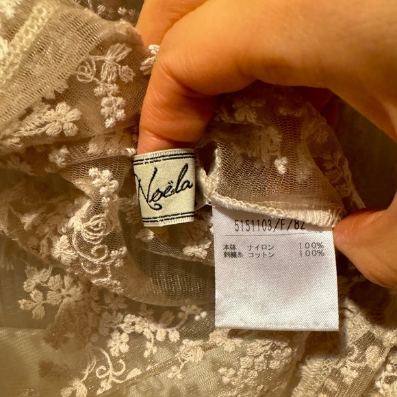 NOELA EMBROIDERED SHEER TOP W/ ADJUSTABLE TANK TOP - Picture 6 of 7